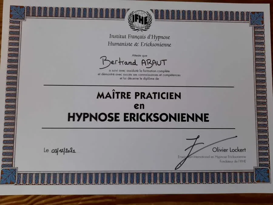 Maître praticien en hypnose ericksonienne